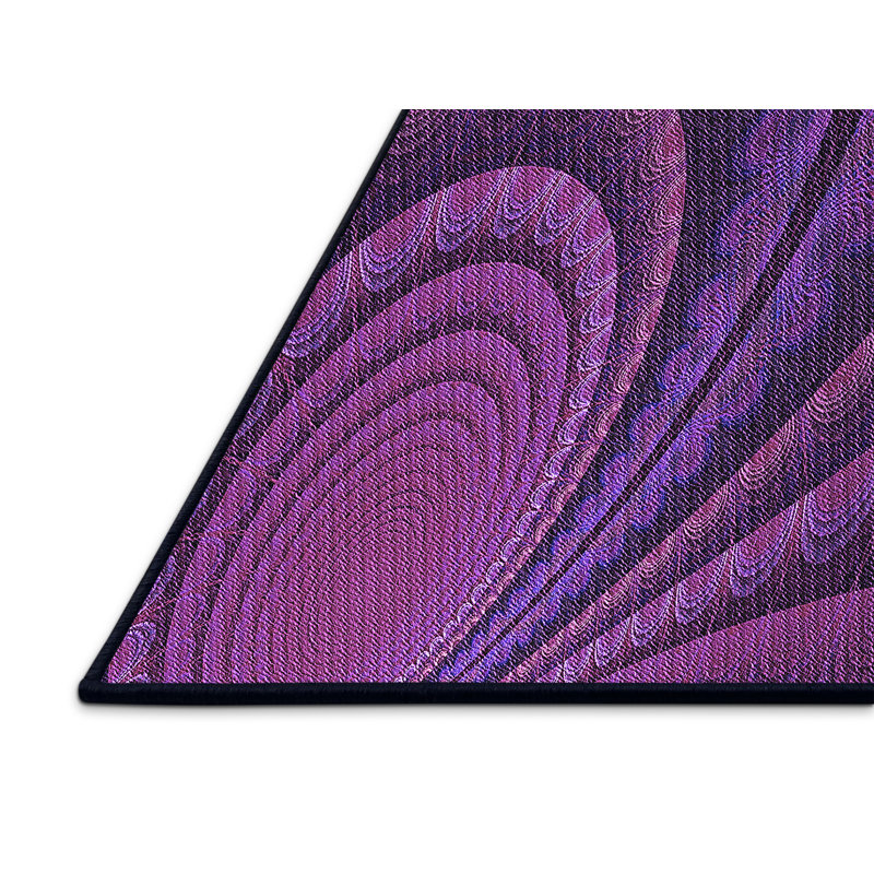 Tapis abstrait en laine mauve Anneke, Rectangle 2 pi x 3 pi