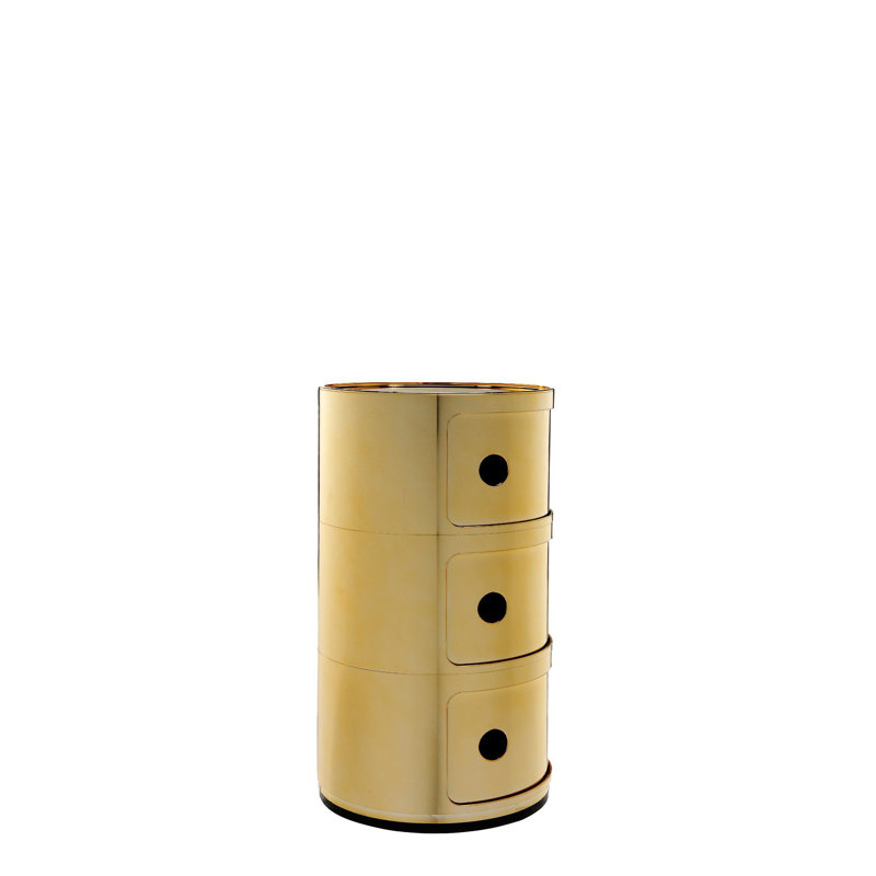 Gold Componibili 3-Tier Round Stackable Storage Module