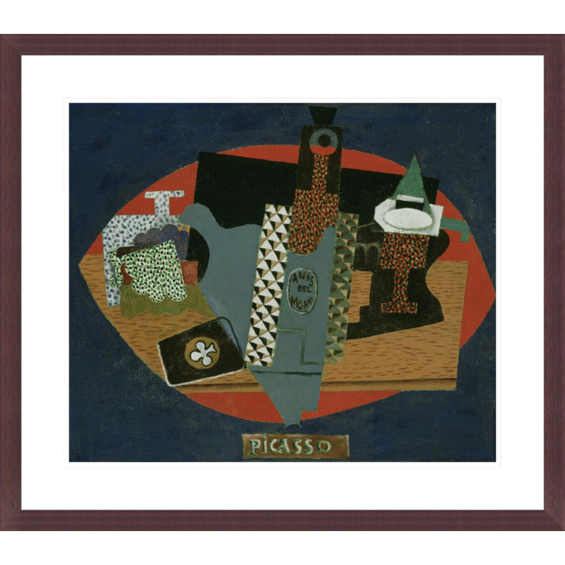 Bouteille d'Anis del Mono par Pablo Picasso - estampe numérique encadrée, H 23,5 po x l 26,72 po