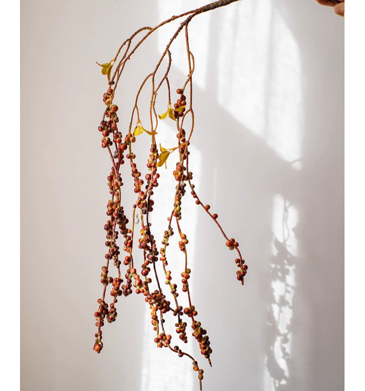 Branche de fruit artificiel 42,5 po, 1, Rouge-vert