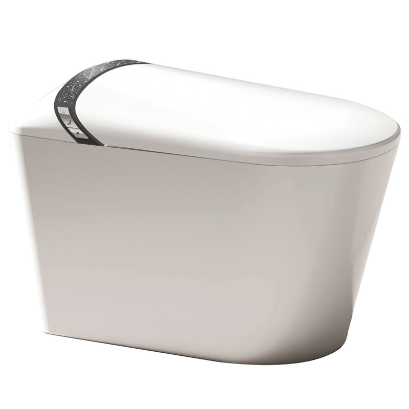 Elongated Smart Toilet With Built - In Bidet, Auto Open/Close Function, Foot Sensor, 1.28 Water Saving Flush, Led Display, Warm Air Dryer, And Heated Seat For Bathroom Luxury