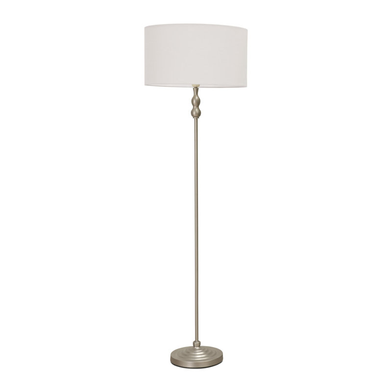 Saylorsburg 151cm Traditional Floor Lamp, Yes, Brush Chrome, White