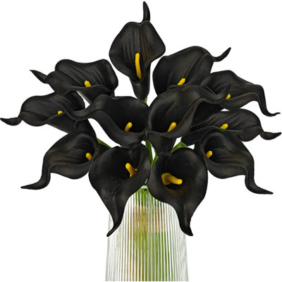 12Pcs Black Artificial Calla Lily Flowers