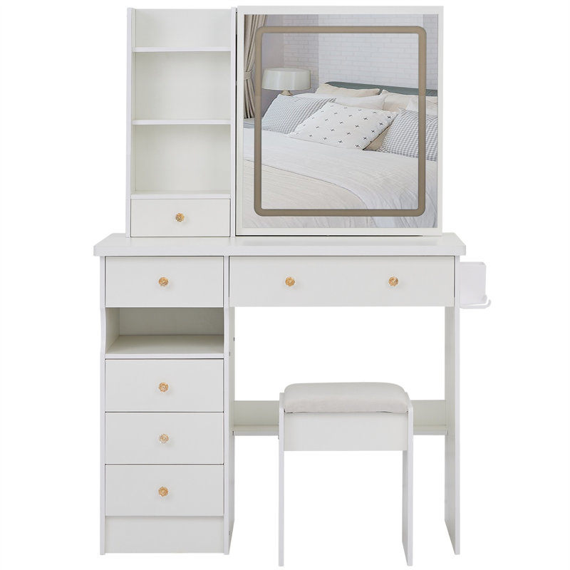 Ensemble de coiffeuse 3 couleurs, Blanc
