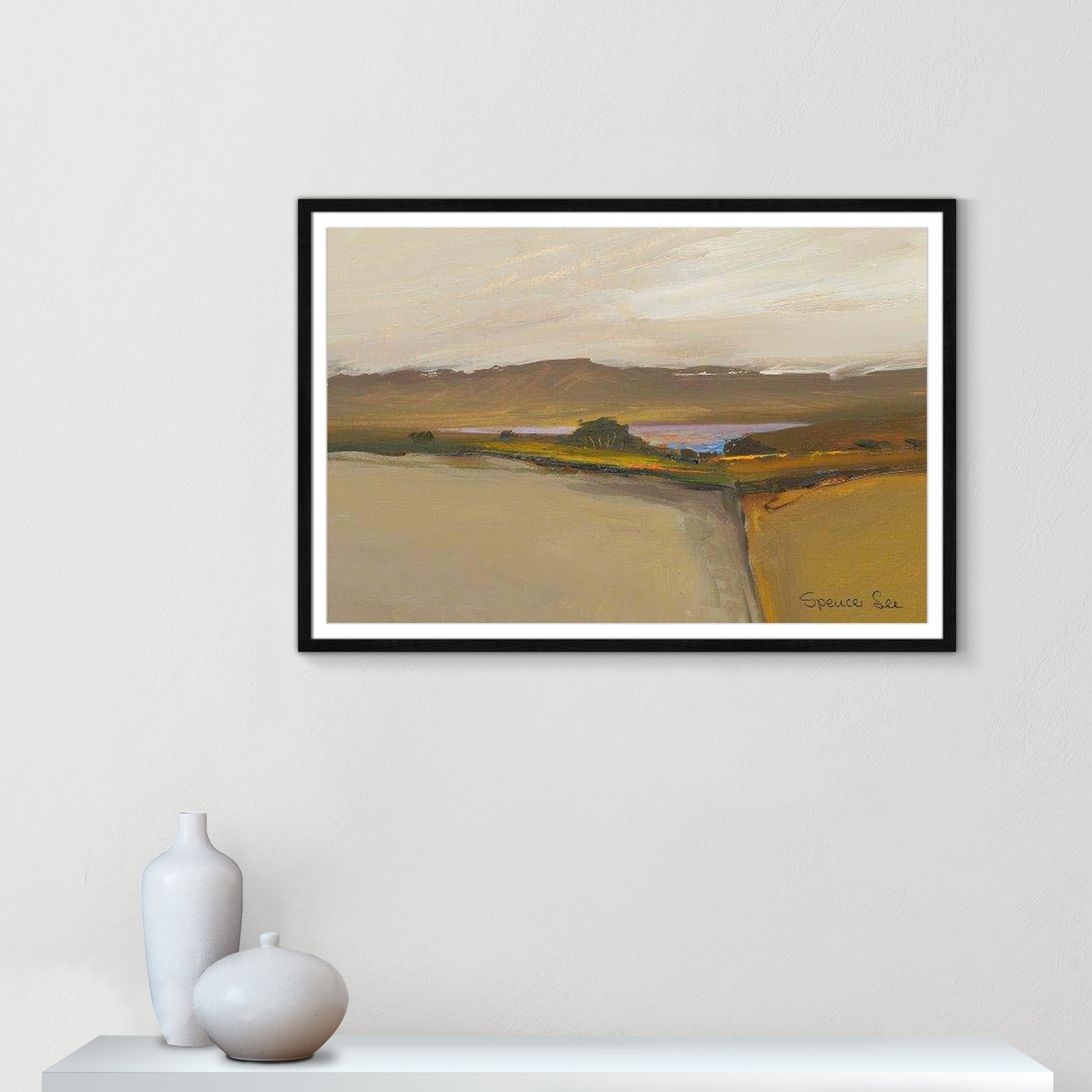 Heaven and Earth IV Print, Black Framed, 29.5" H x 41.5" W x 0.75" D
