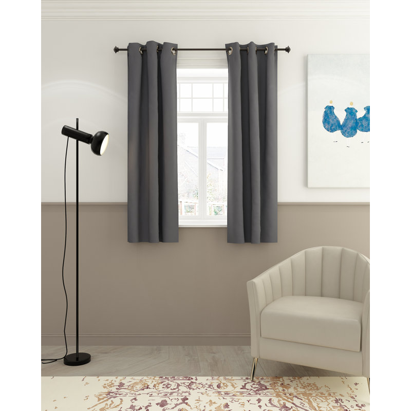 Mileti Blackout Sliding Panel Pair, Dark Gray, 42" W x 84" L