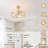 20 Inch Gold Caged Ceiling Fan With Flower Chandelier, Lights & Remote Control For Living Room, Bedroom