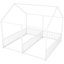 Lits simples en métal blanc, lits partagés 2 en 1 avec garde-corps protégés, lit plateforme de construction stable