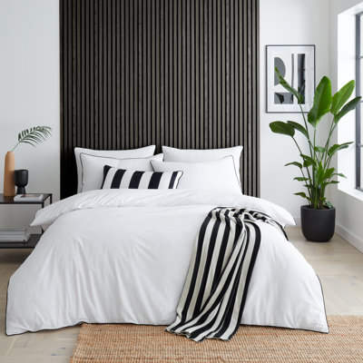 Cotton Piped Duvet Cover Set