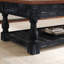 Table basse à plateau relevable rétro avec rangement pour le salon, compartiment caché et tablette inférieure, espresso et finition noire patinée-1758874987