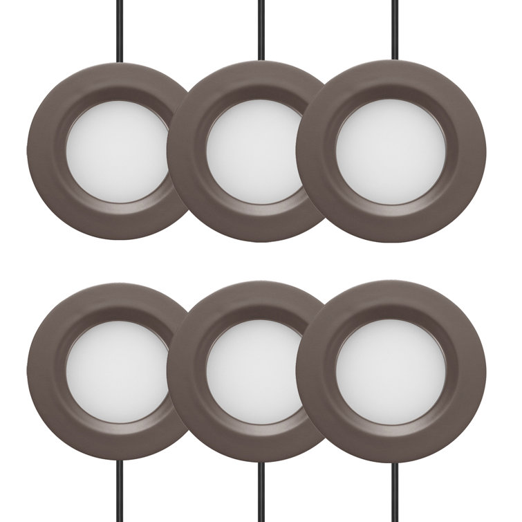 Inlight 2.75" Wide 3000K Dimmable LED Puck Lights Kit, Plug-in Installation