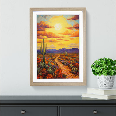 Desert Impressionism - Single Picture Frame Print on Wood