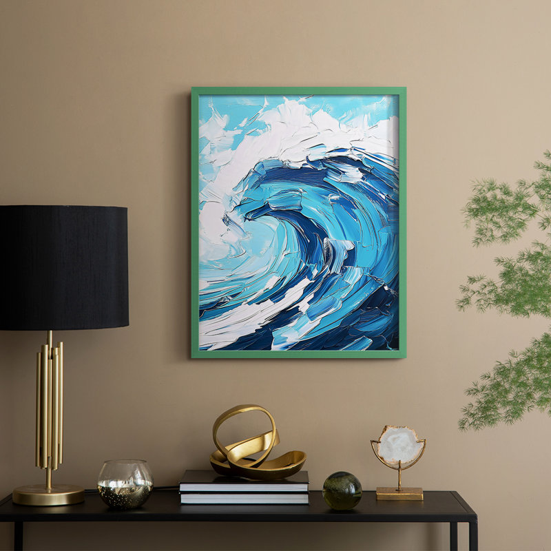 NAUTICAL Series XCI, reproduction encadrée - bois massif, Vert, H 11 po x l 9 po