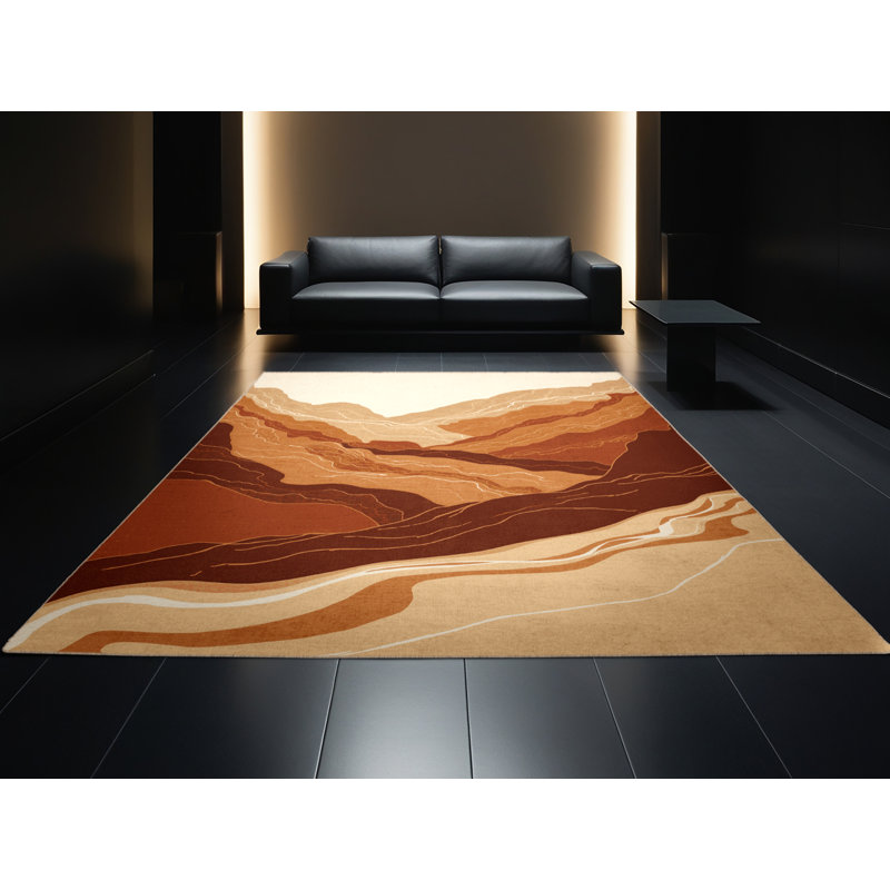 Tapis beige lavable à la machine Ottavio, 6 x 9