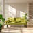 Auden 70" W x 28" D x 30" H Foldable 2-Seat Cotton and Linen Sofa Bed