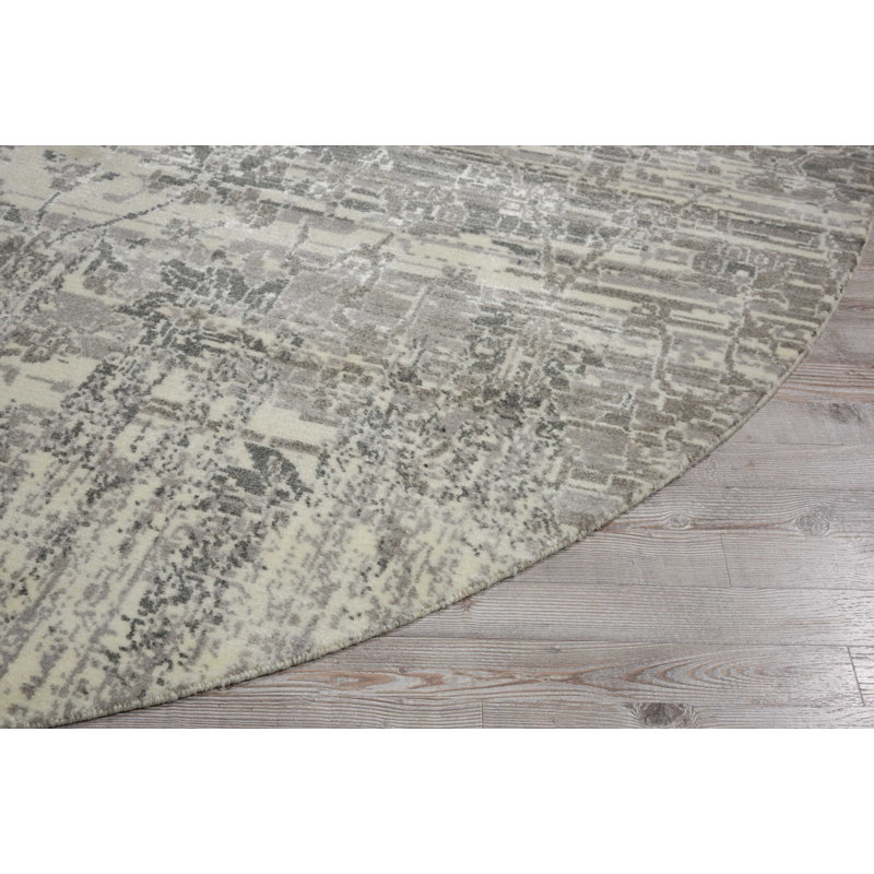 Idaville Viscose Abstract Indoor Rug, Round 8' x 8'