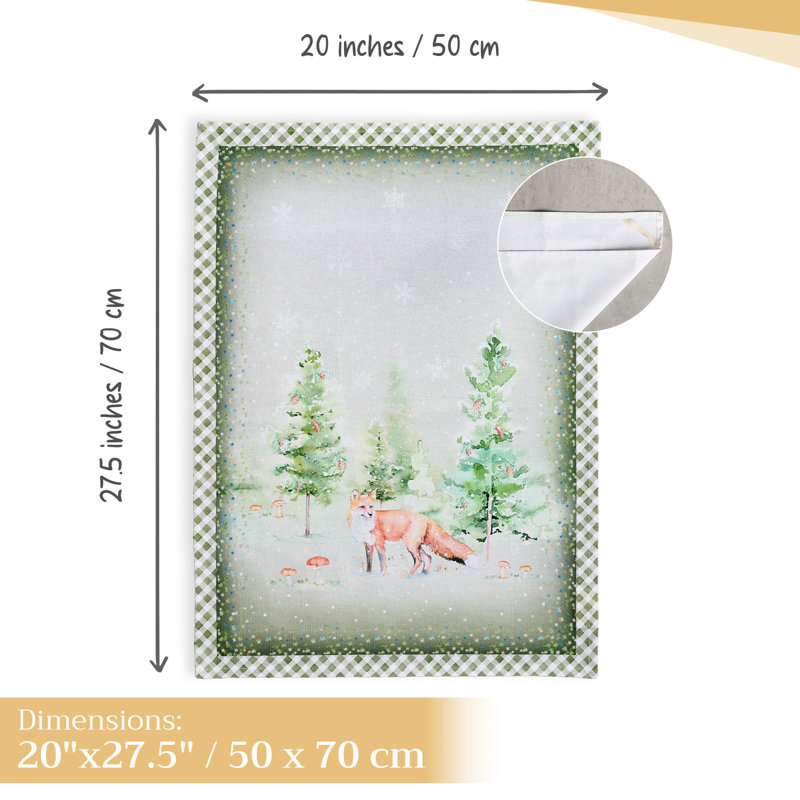 Maison d'Hermine Winter Mornings, ensemble de 3 torchons de cuisine 100 % coton - 51 x 70 cm