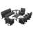 Aluminum 7 Piece Patio Chair Set, 7- Person Outdoor Seating Group -Patio Swivel Club Chairs, Couch and Tables-116794528