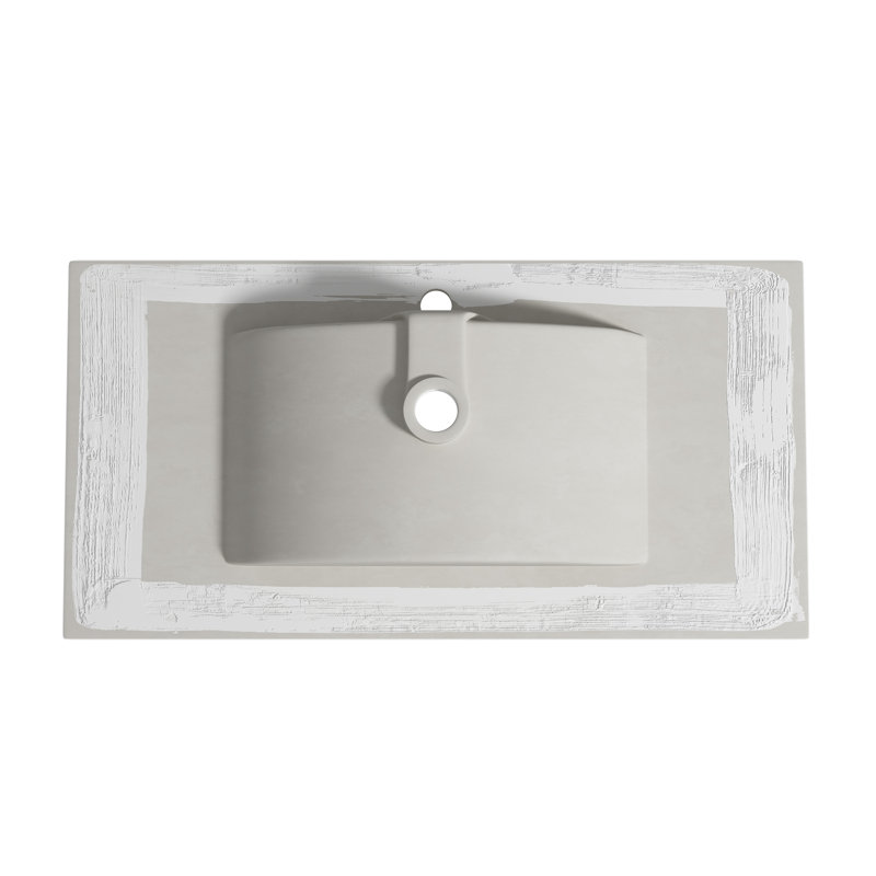 Tucson 36" W x 18.25" D Vitreous China Rectangular Single Vanity Top Sink in White (Sink Only)
