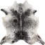 Leather Animal Print Area Rug in Black/Ivory