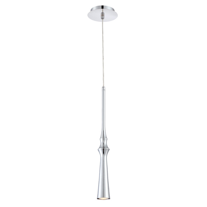 Luminaire suspendu géométrique à 1 lumière Cani, Chrome