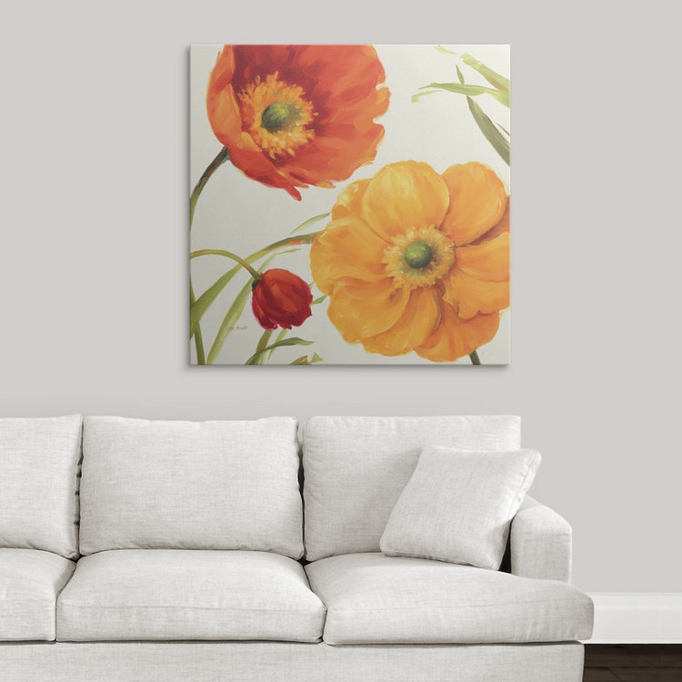 «Poppies Melody II» par Lisa Audit, reproduction d'art, H 35 po x l 35 po x P 1,5 po, Toile