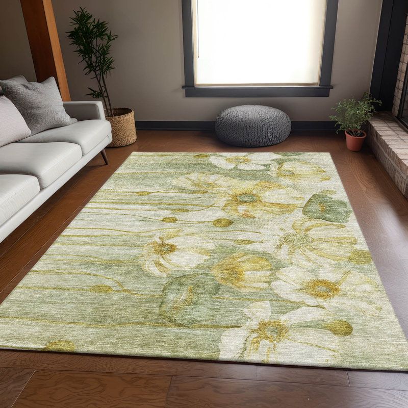 Tapis sauge de qualité supérieure Prisco, Rectangulaire 3 pi x 5 pi