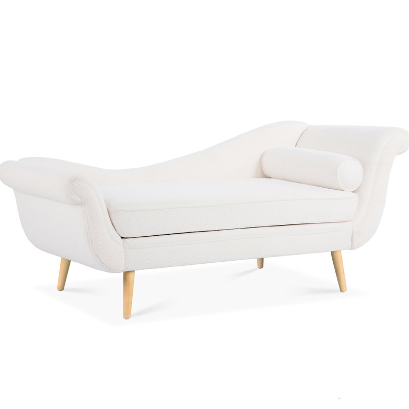 Chaise longue avec accoudoirs à volutes, style traîneau classique, mousse à coussin confortable, pieds en bouleau, sièges spacieux, P 29,39 po x l 67,87 po x H 29,3 po, mousse élégante, pieds solides, surface d'assise,