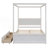 Wood Canopy Bed with Two Drawers, Full Size Canopy Platform Bed with Support Slats