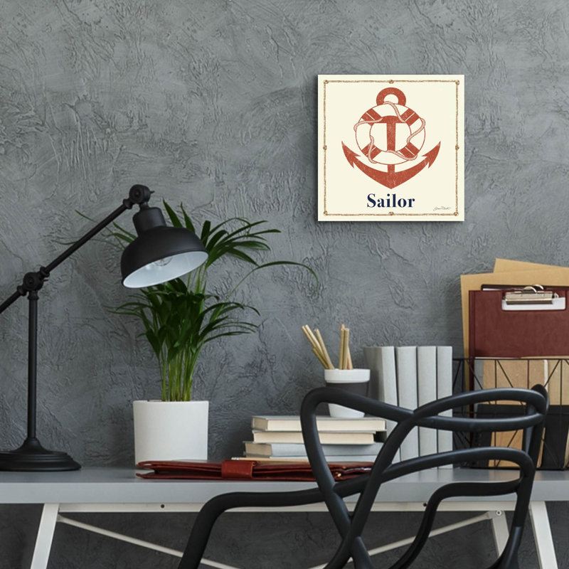  «Vintage Nautical Jp2755d» par Jean Plout, art mural en verre acrylique, H 12 po x l 12 po x P 0,13 po