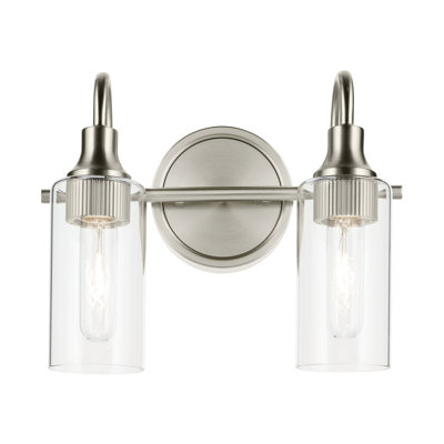 12.5" 2-Light Vanity Light with Clear Glass