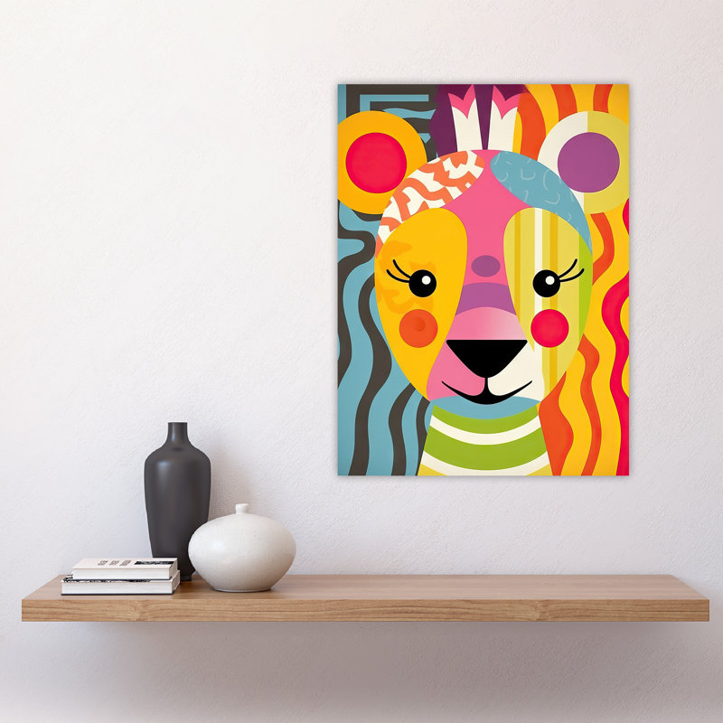Wall Art Print Cute Zoo Animal Graphic Artwork Geometric Patterns And Shapes Kids Bedroom Painting Poster