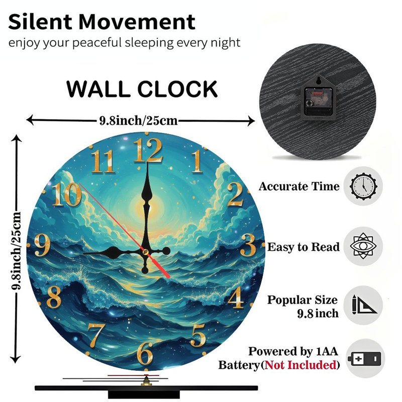 Horloge dorée Golden Sunrise