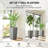 Set Of 3 Outdoor 22.8 Inch Tall Planters, Faux Stone Finish Tapered Plant Pots With Wheels & Drainage Holes, Stackable Design-31337421