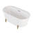 Monaco 59" Freestanding Bathtub with Brushed Gold Stand-102694137
