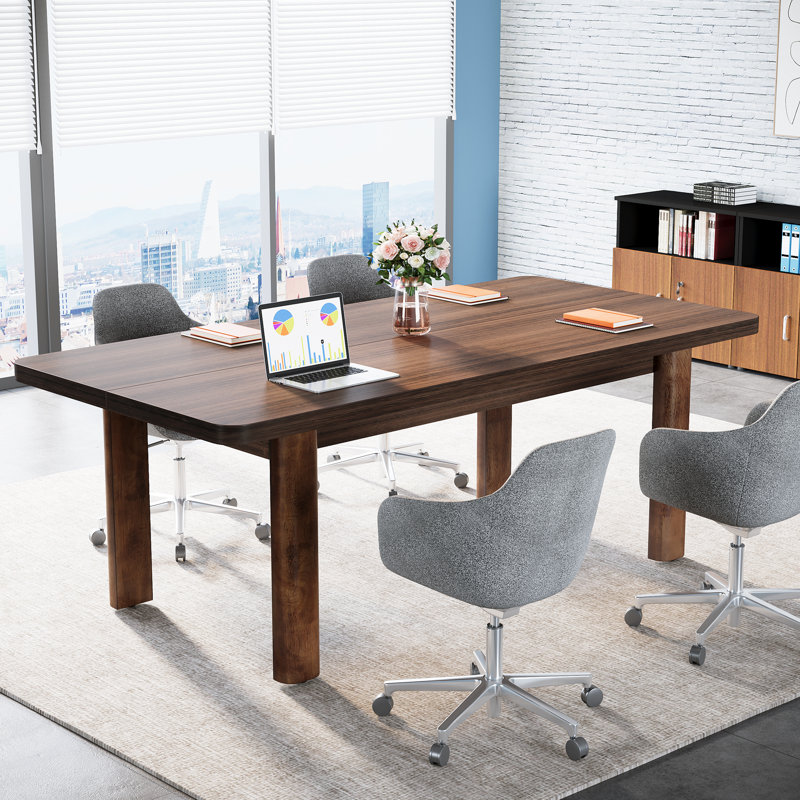 Nikkol Solid Wood Executive Desk, Walnut
