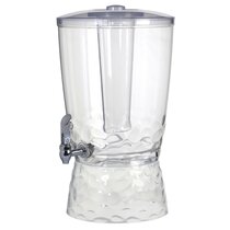 Mind Reader 2 Tier Beverage Drink Dispenser with Spigot Stackable Punch  Bowl with Lids and Ice Bucket Bottom, Clear