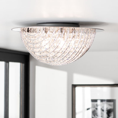 Brooklynn Aluminum,Crystal Flush Mount
