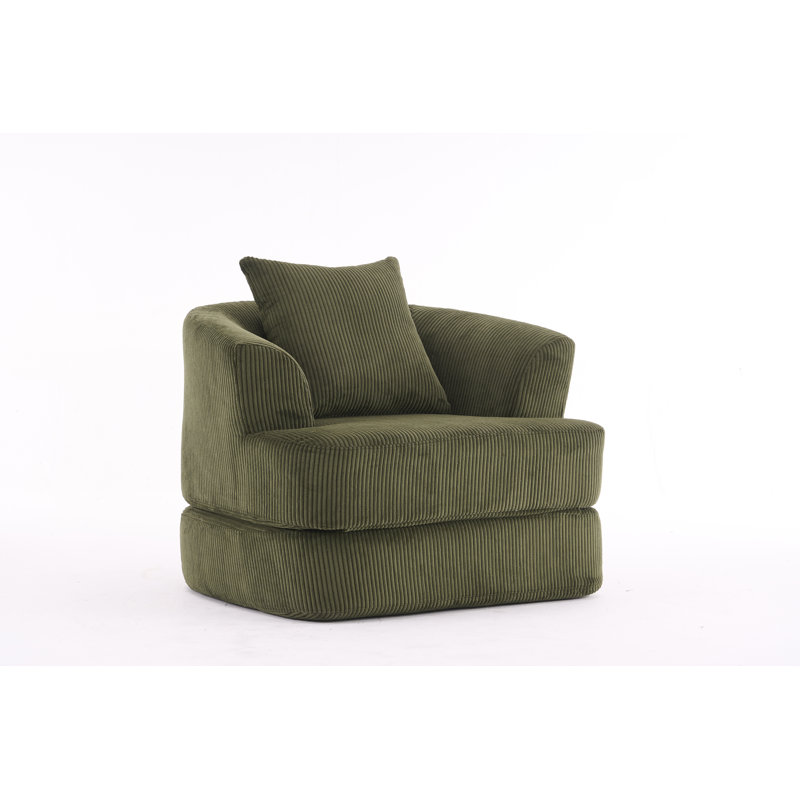 accent chair Upholstered Convertible Chair, Green Corduroy