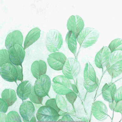 Feuilles sarcelle peintes