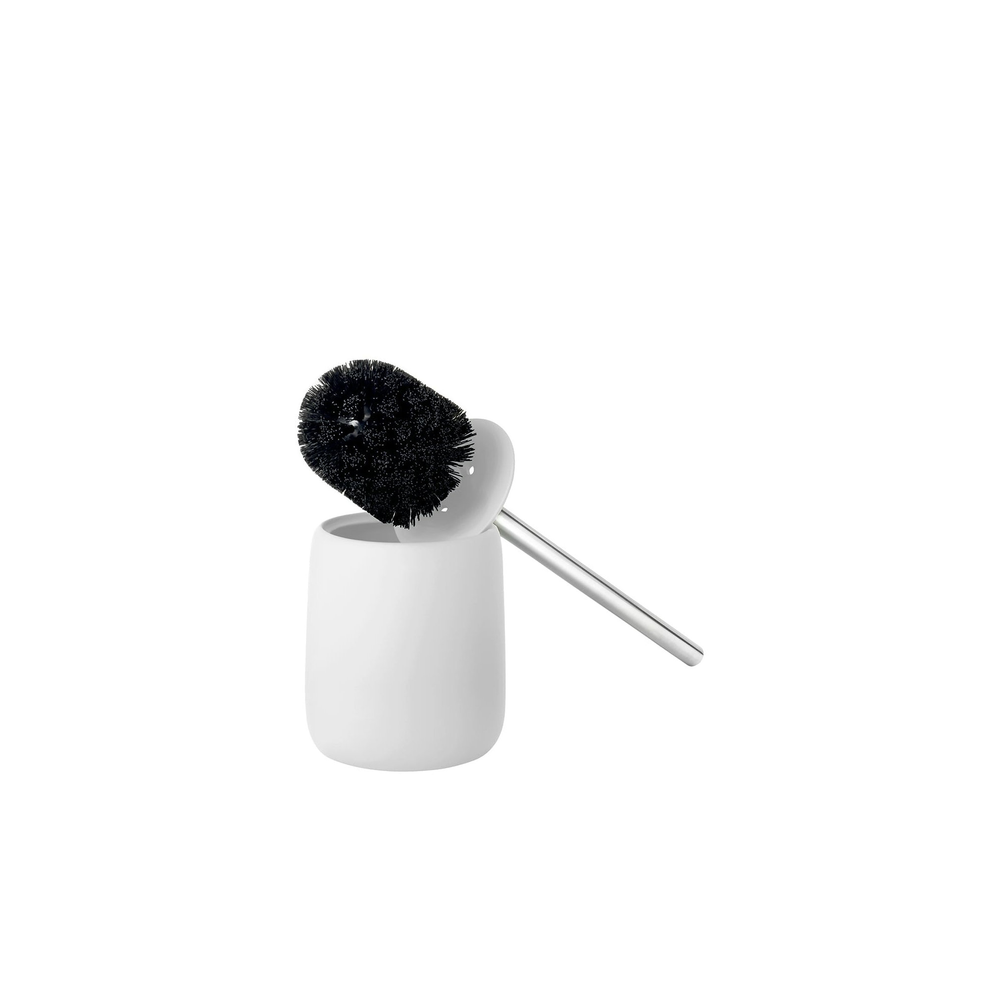 SONO 15.37" Ceramic Toilet Brush and Holder, White