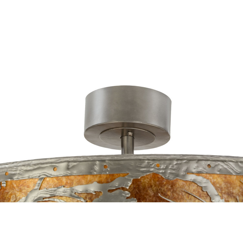 Rustic Lodge 8 - Light Chandelier, Brushed Nickel