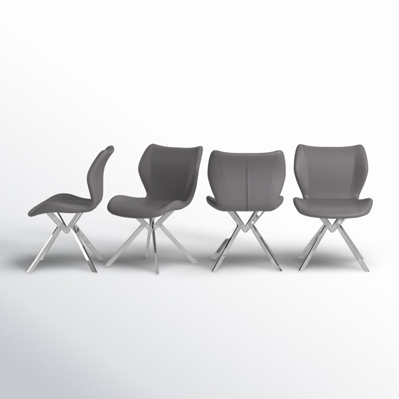 Side Chair, Gray, Silver