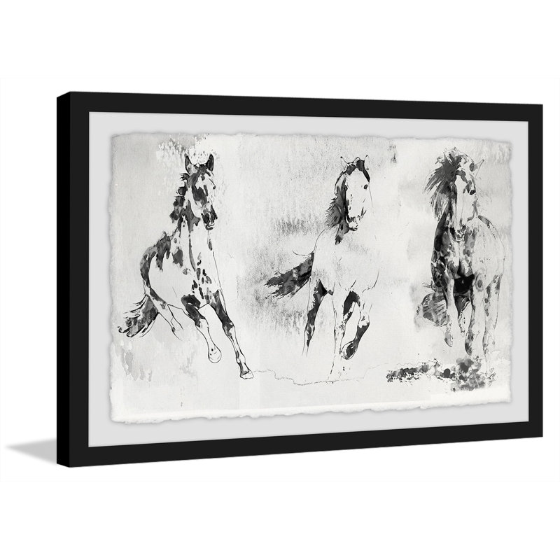 « running cheval 2 », reproduction encadrée, H 8 po x l 12 po x P 1,5 po