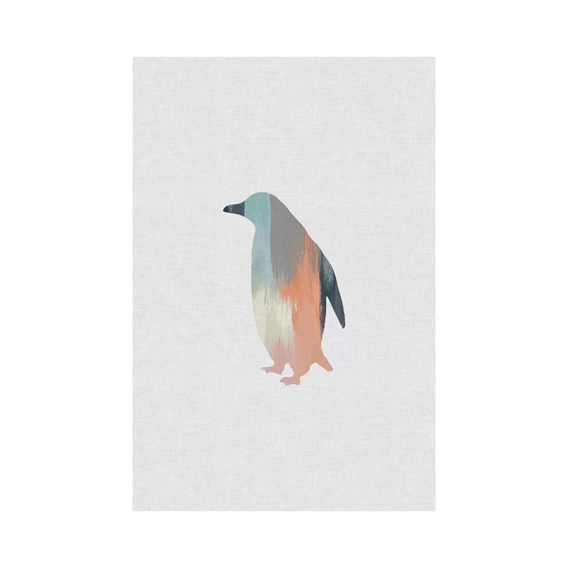 Pastel Penguin - Wrapped Canvas Painting, 30.48cm H x 20.32cm W x 1.91cm D