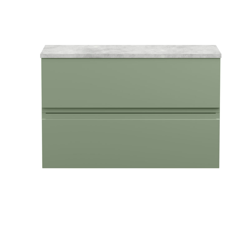 Urban 80Cm Wall Mounted Single Bathroom Vanity Base Only, Satin Green