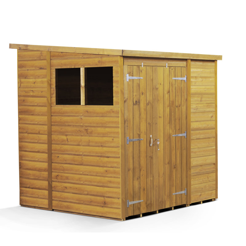 Modular Pent Garden Shed  6X6   Double Door Windows