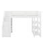 Lit mezzanine simple avec tablettes, escalier de rangement et lumière DEL-1858068166