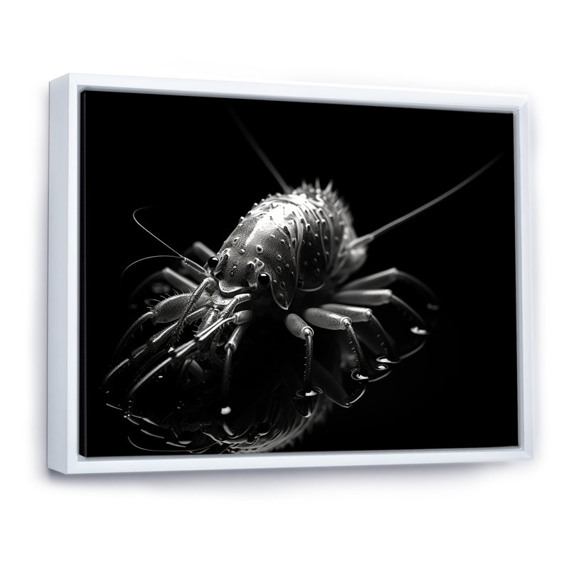 Reproduction d'art sur toile, noir et blanc, H 24 po x l 32 po x P 1 po, Cadre flottant blanc
