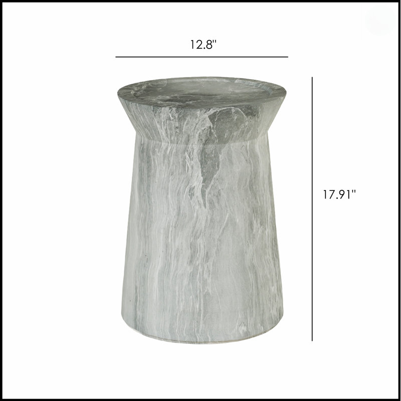 Table de bout d'extérieur en ciment pour patio et jardin, décor de faux terrazzo, petite table d'appoint ronde moderne, tabouret de souche d'arbre, utilisation intérieure et extérieure